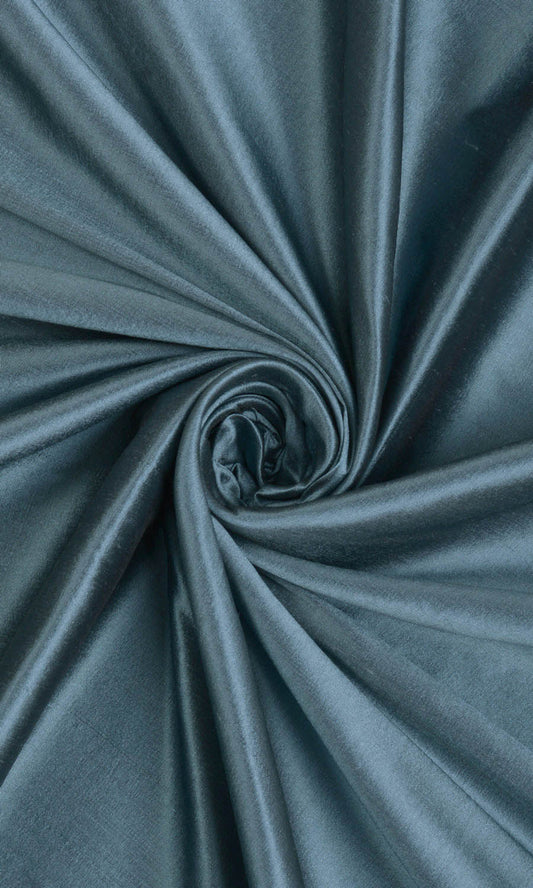 Shantung Silk Custom Home Décor Fabric By the Metre (Denim Blue)