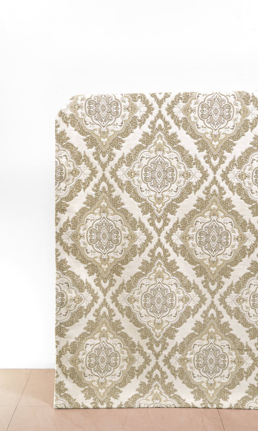 Custom Window Home Décor Fabric Sample (White/ Beige/ Brown)