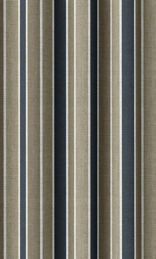 Modern Striped Print Shades (Navy Blue/ Brown)