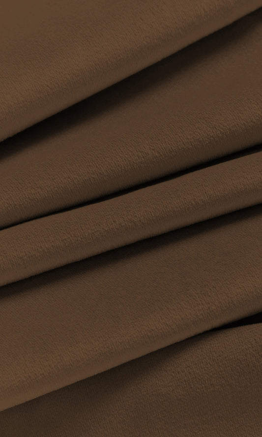 Velvet Home Décor Fabric By the Metre (Earth Brown)
