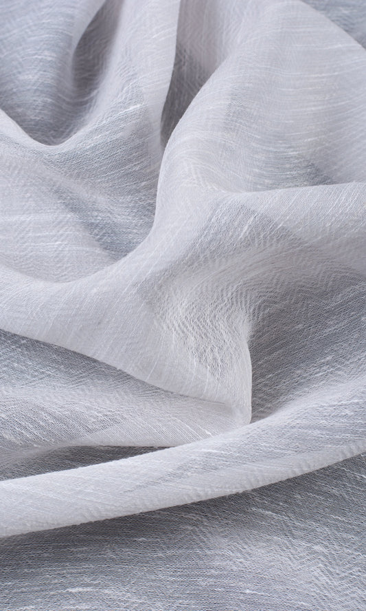 Textured Sheer Home Décor Fabric Sample (Fog Gray/ White)