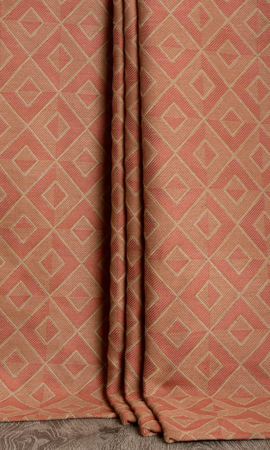 Woven Diamond Patterned Roman Shades (Cherry Red/ Brown)