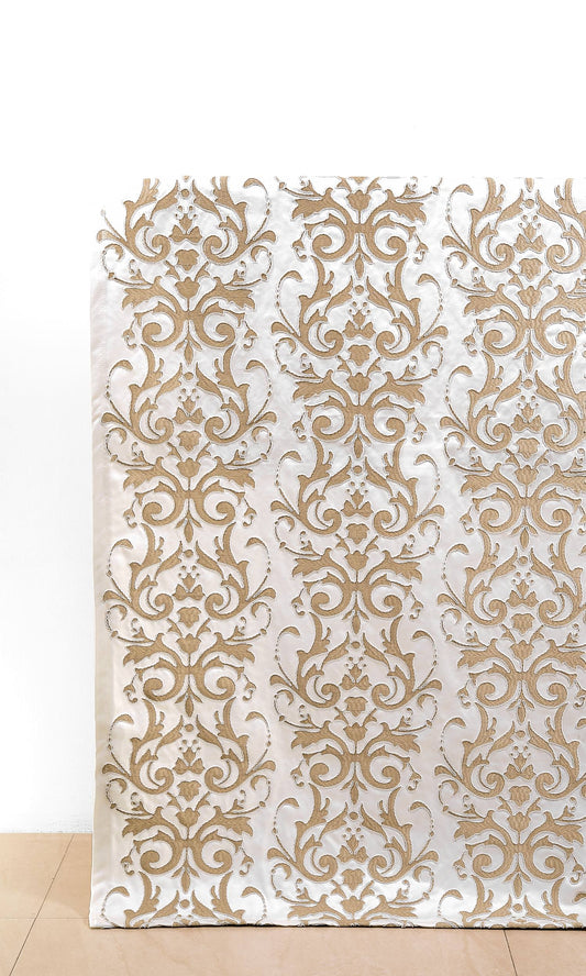 Custom Size Window Home Décor Fabric Sample (Golden/ White)