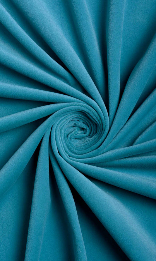 Velvet Home Décor Fabric By the Metre (Cerulean Blue)