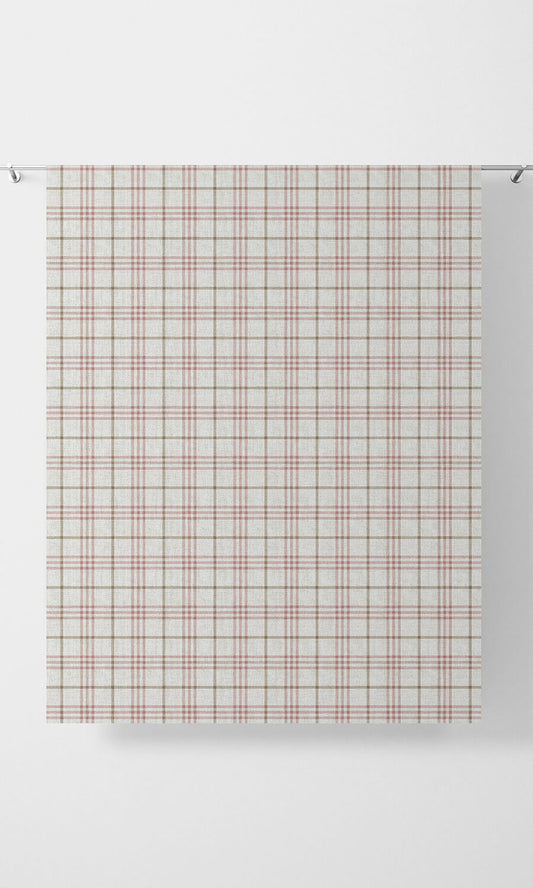 Modern Check Patterned Home Décor Fabric By the Metre (White/ Pink/ Red)