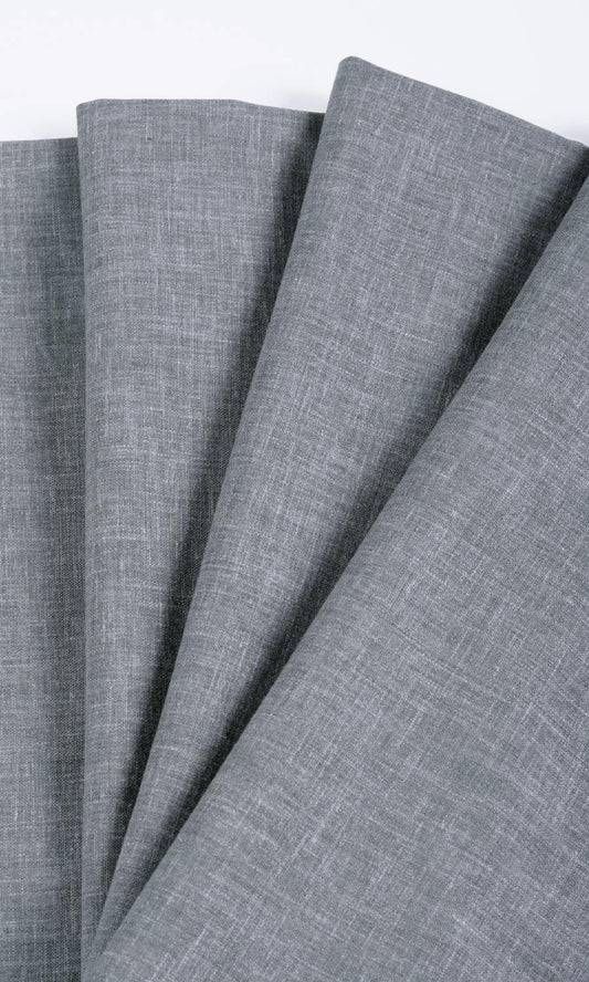 Linen Texture Home Décor Fabric By the Metre (Steel Grey)