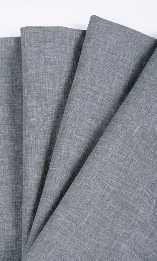 Linen Texture Home Décor Fabric Sample (Steel Grey)