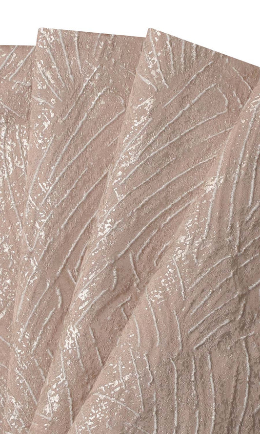 Self-Patterned Polycotton Home Décor Fabric Sample (Blush Pink)