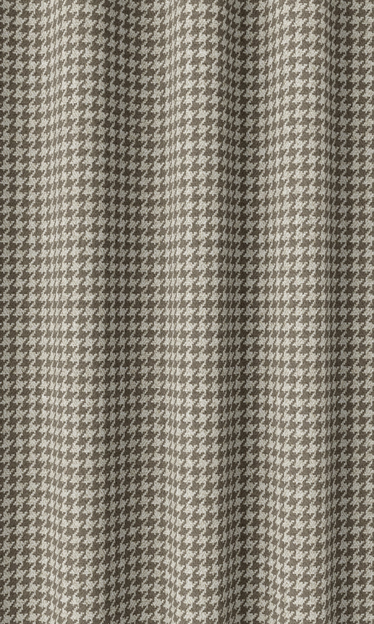 Houndstooth Patterned Home Décor Fabric By the Metre (Brown)