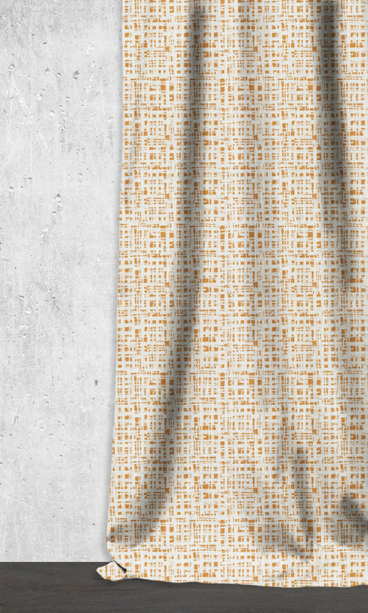 Custom Home Décor Fabric Sample (Eggshell White/ Orange/ Brown)