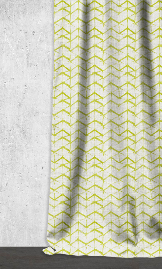 Made-to-Order Home Décor Fabric By the Metre (Eggshell White/ Pear Green)