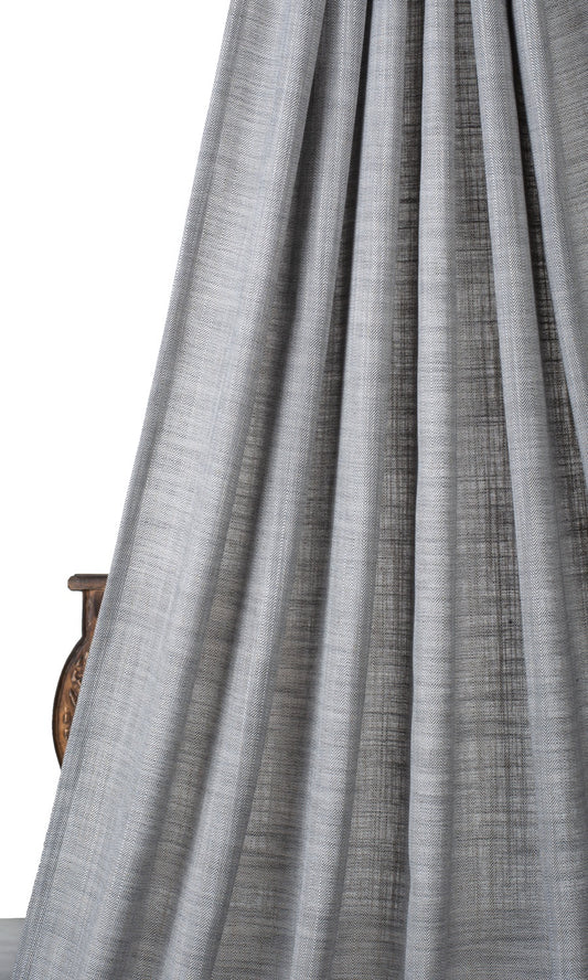 Textured Semi-Sheer Home Décor Fabric Sample (Gray)