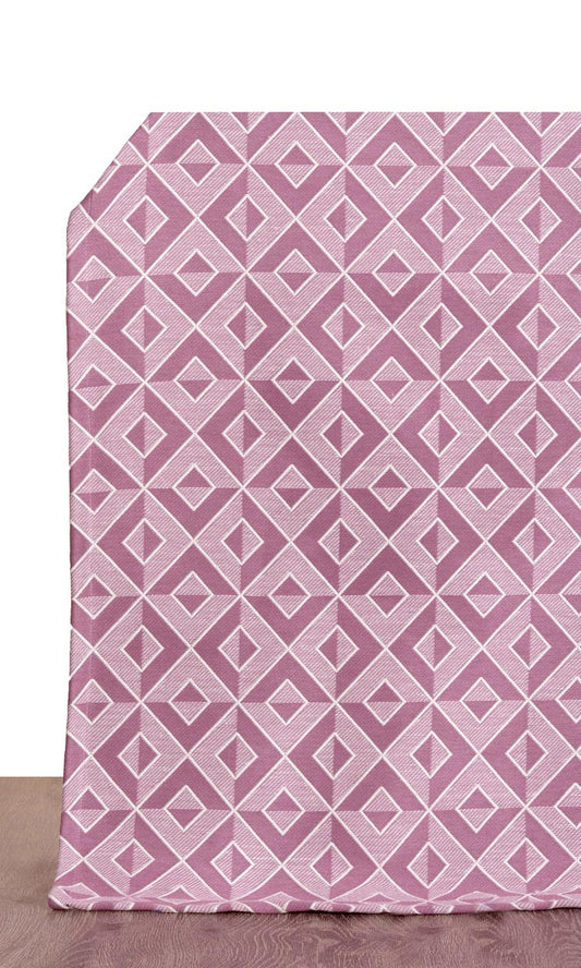 Diamond Patterned Jacquard Window Home Décor Fabric Sample (Pink)