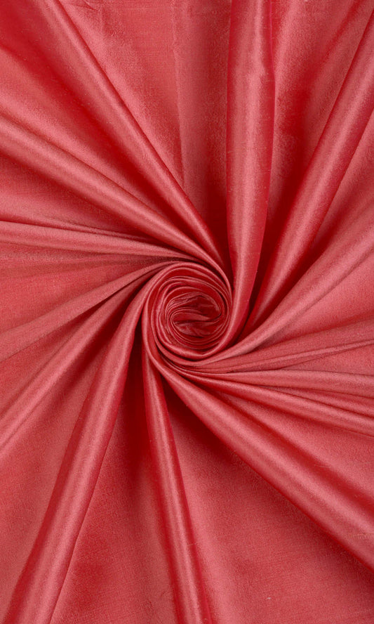 Plain Shantung Silk Custom Home Décor Fabric Sample (Pink Punch)