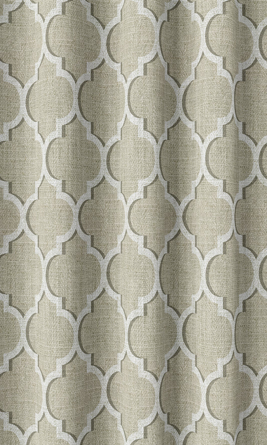 Trellis Tile Print Blinds (Beige/ White)