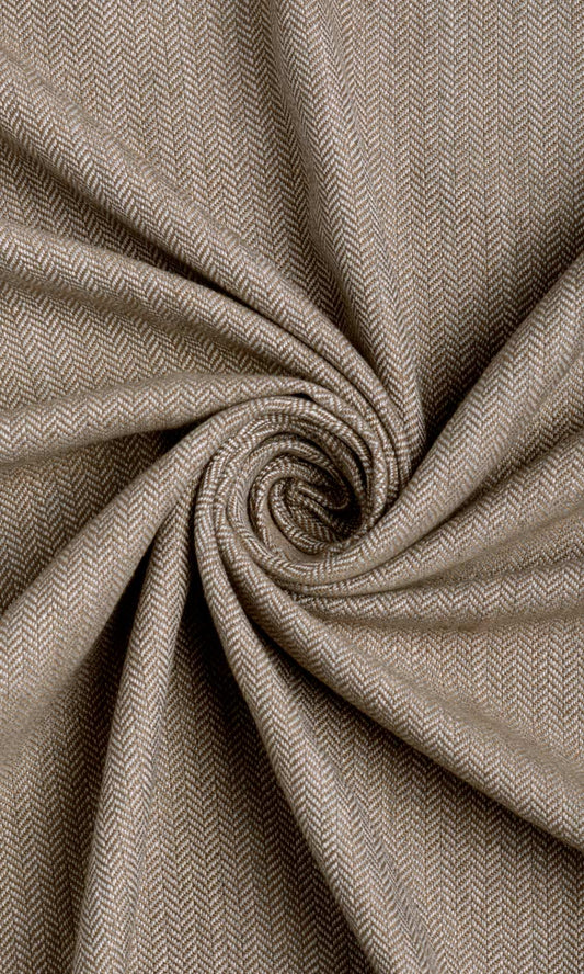 Herringbone Textured Home Décor Fabric By the Metre (Brown)