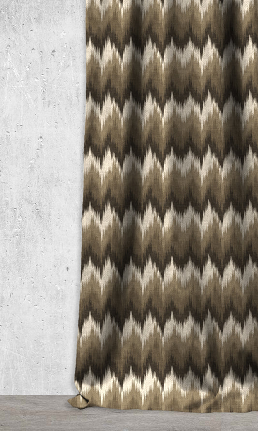 Chevron Patterned Ikat Shades (Beige/ Brown)