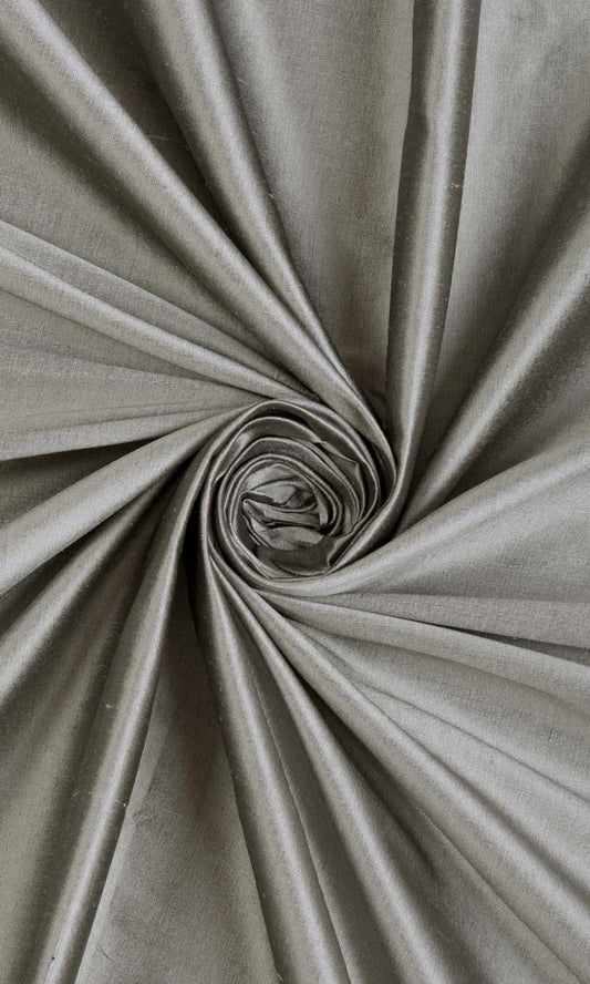 Shantung Silk Custom Home Décor Fabric By the Metre (Steel Grey)