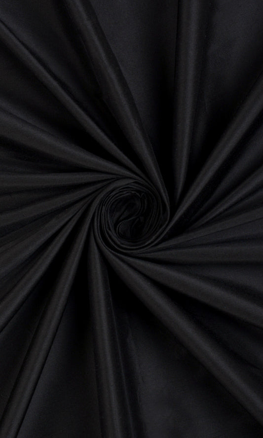 Shantung Silk Custom Window Home Décor Fabric By the Metre (Black)