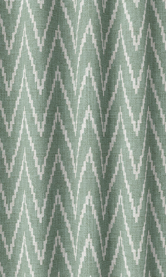 Chevron Print Home Décor Fabric Sample (Duck Egg Blue/ White)