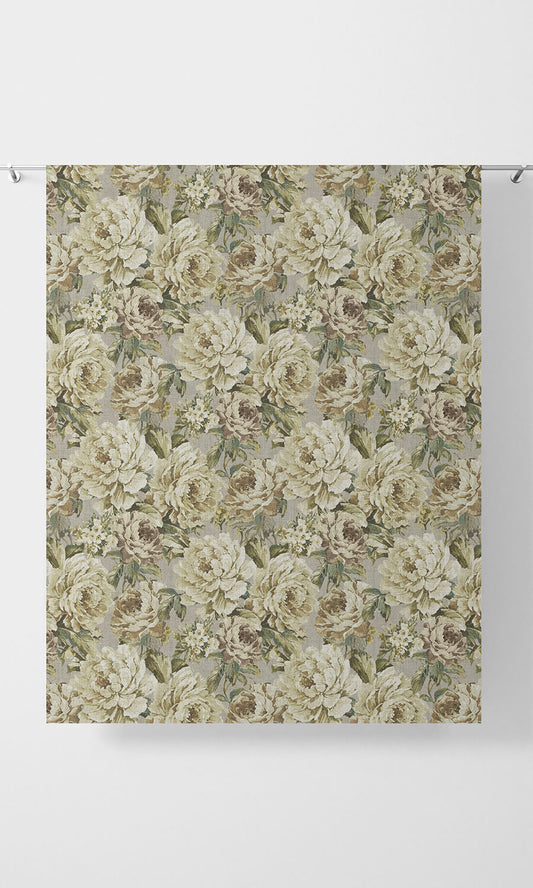 Classic Floral Print Home Décor Fabric Sample (Grey/ Ivory)