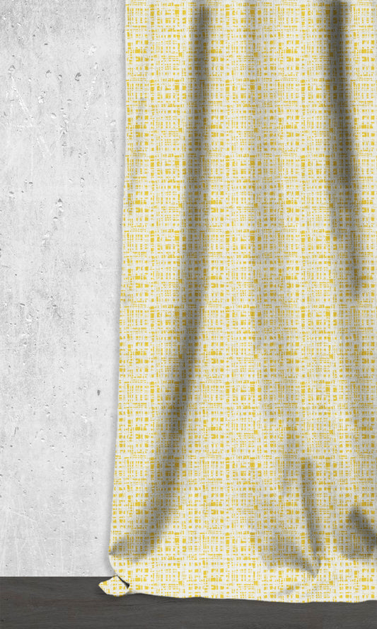 Custom Home Décor Fabric By the Metre (Eggshell White/ Warm Yellow)