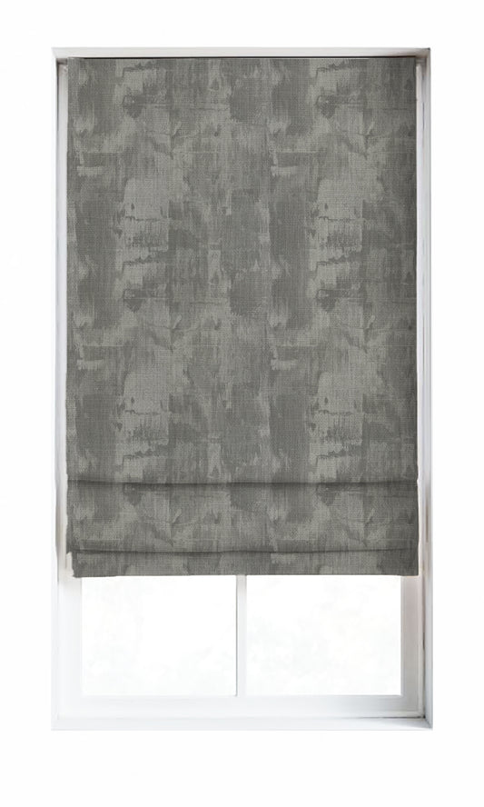 Watercolor Effect Striped Window Shades (Grey)