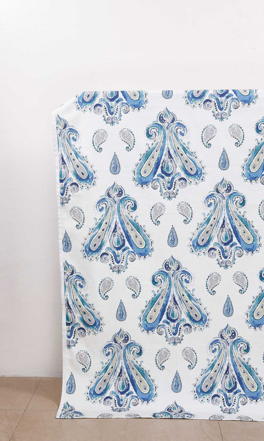 Paisley Print Window Roman Shades/ Blinds (Blue)