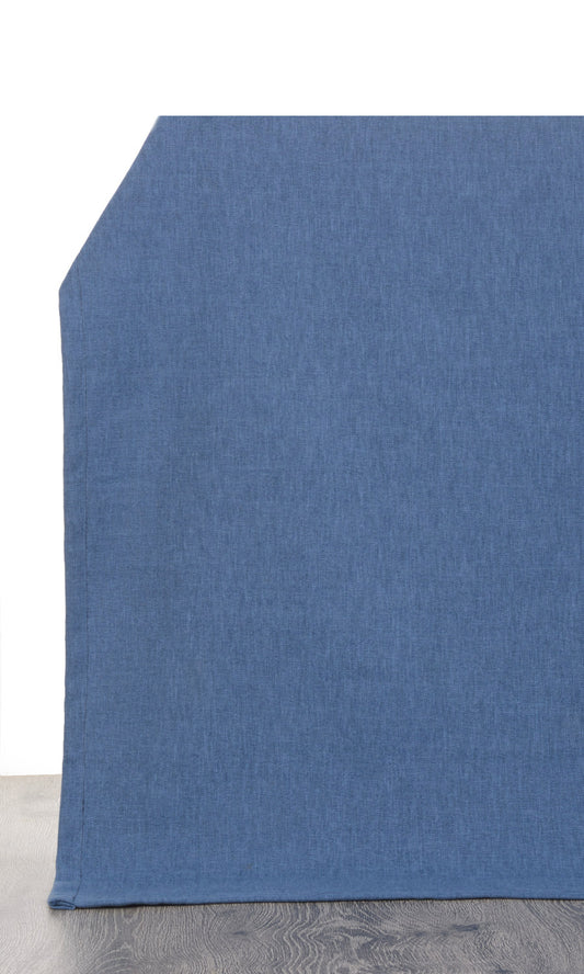 Linen-Blend Roman Shades (Blue)