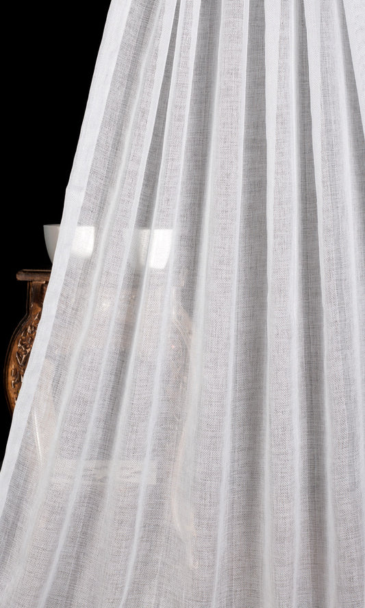 Textured Striped Sheer Shades (White)