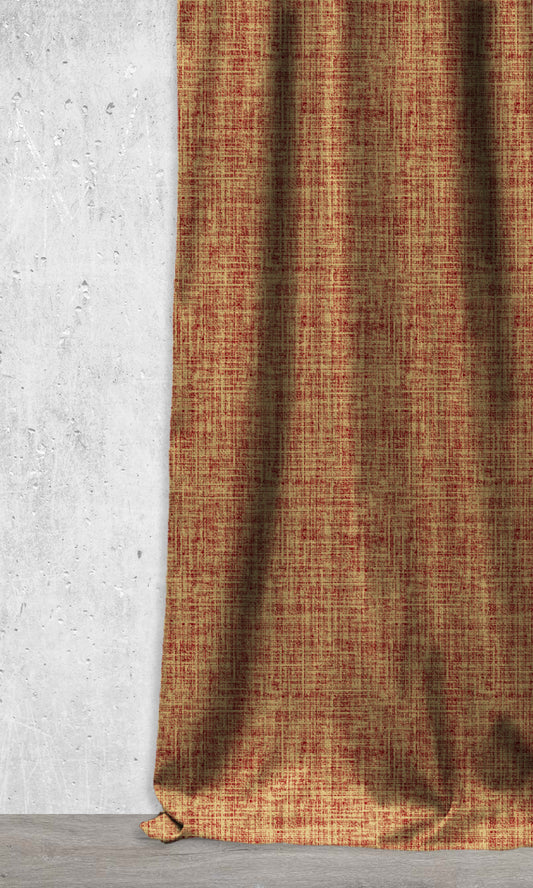 Window Home Décor Fabric Sample (Sandy Beige/ Chilli Red)