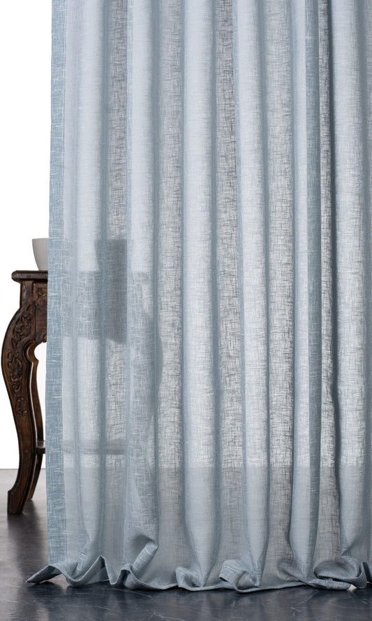 Textured Sheer Home Décor Fabric By the Metre (Blue)