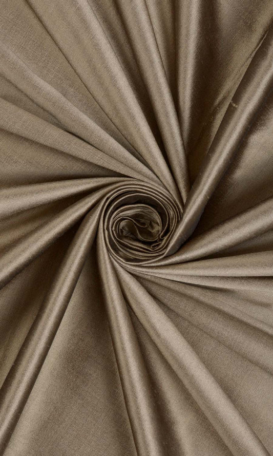Plain Shantung Silk Custom Home Décor Fabric By the Metre (Brown)