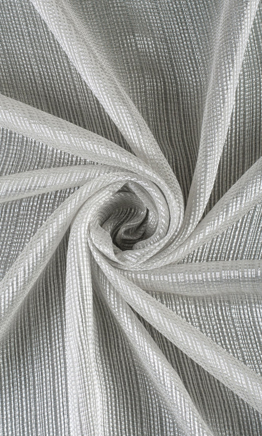 Woven Striped Sheer Home Décor Fabric Sample (Grey)