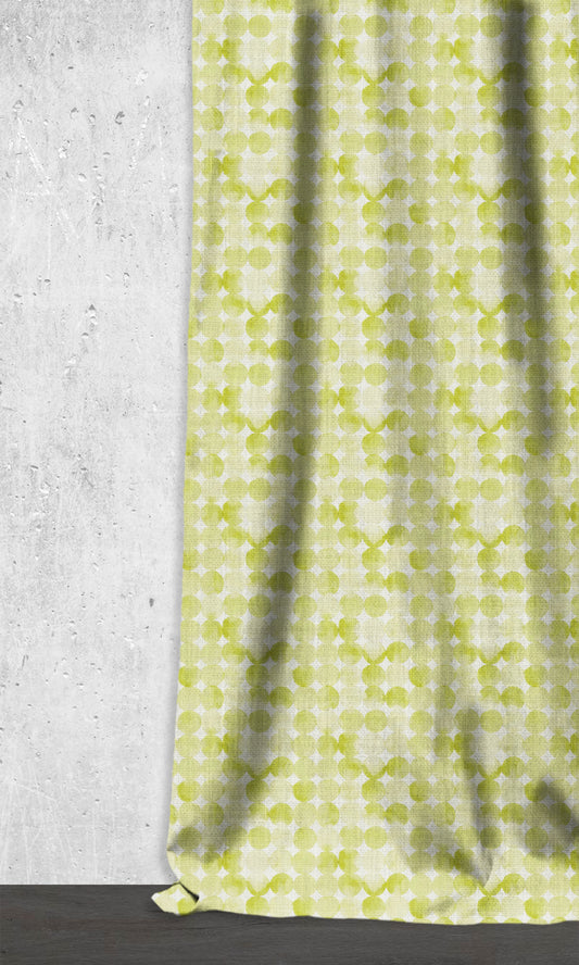 Printed Roman Shades (White/ Green)