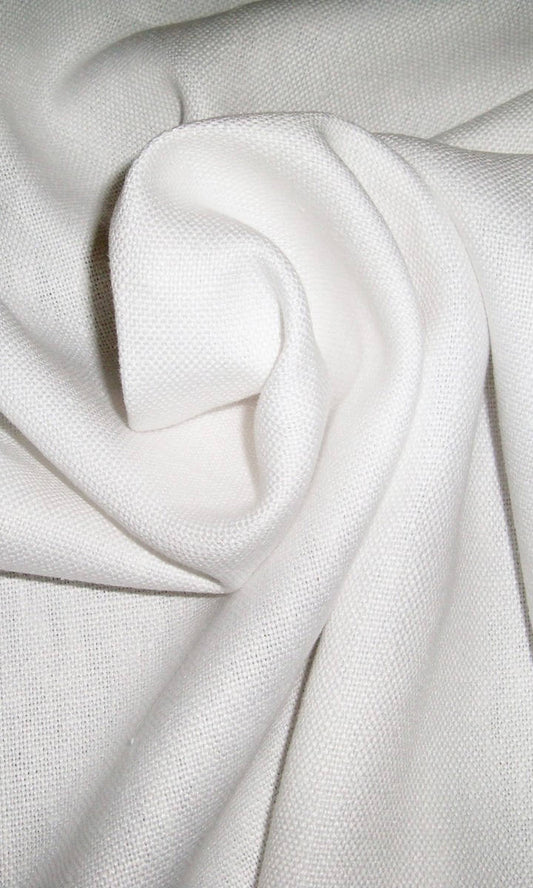 Custom Plain White Cotton Home Décor Fabric By the Metre (White/ Ivory)