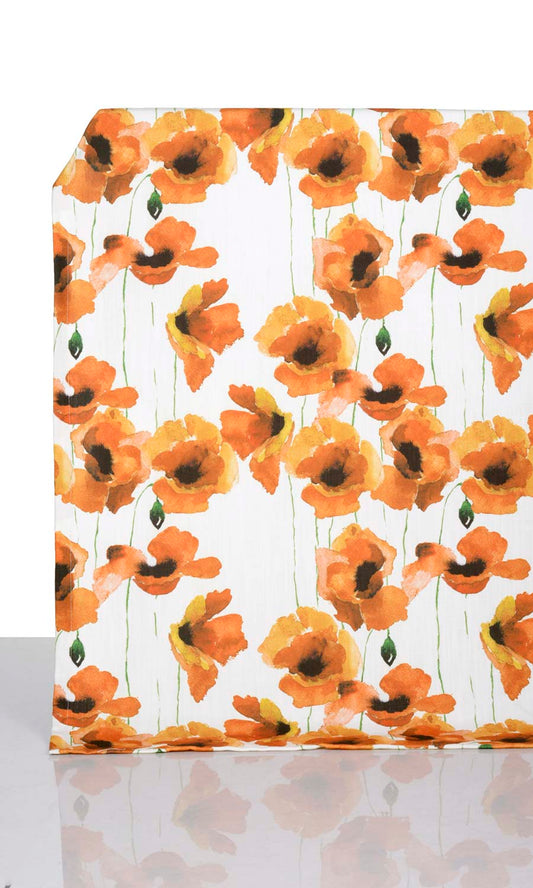 Floral Print Home Décor Fabric By the Metre (Orange/ Yellow)