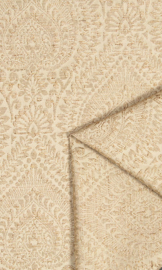 Textured Floral Home Décor Fabric By the Metre (Beige)