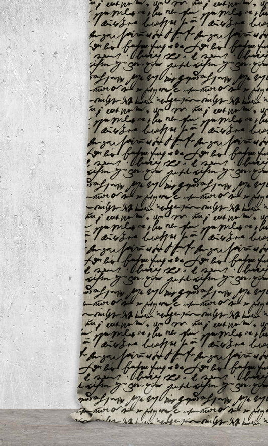 Script Print Roman Shades (Black/ Stone Grey)