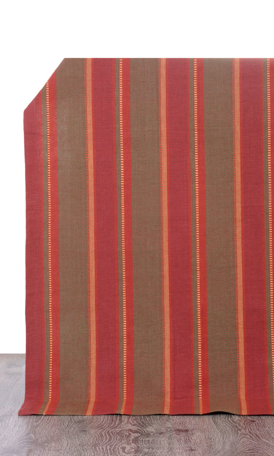 Made to Measure Cotton Home Décor Fabric By the Metre (Red/ Green)