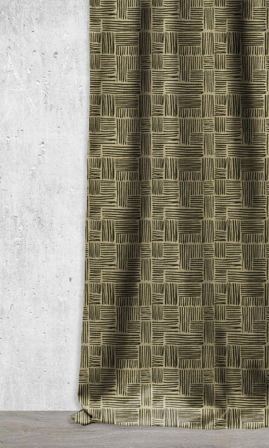 Geometrical Patterned Custom Shades (Black/ Khaki Brown)