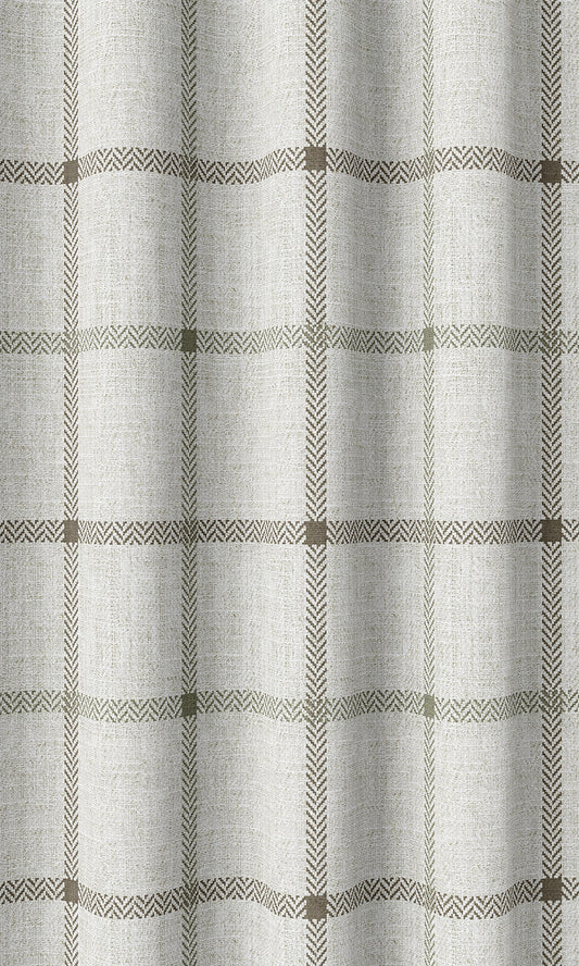 Modern Check Patterned Window Shades (Linen White)