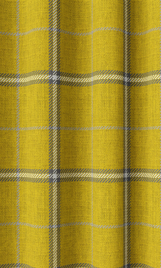 Check Patterned Home Décor Fabric Sample (Yellow)