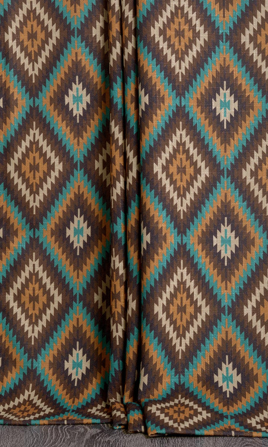 Kilim Print Custom Shades (Brown/ Beige/ Turquoise)