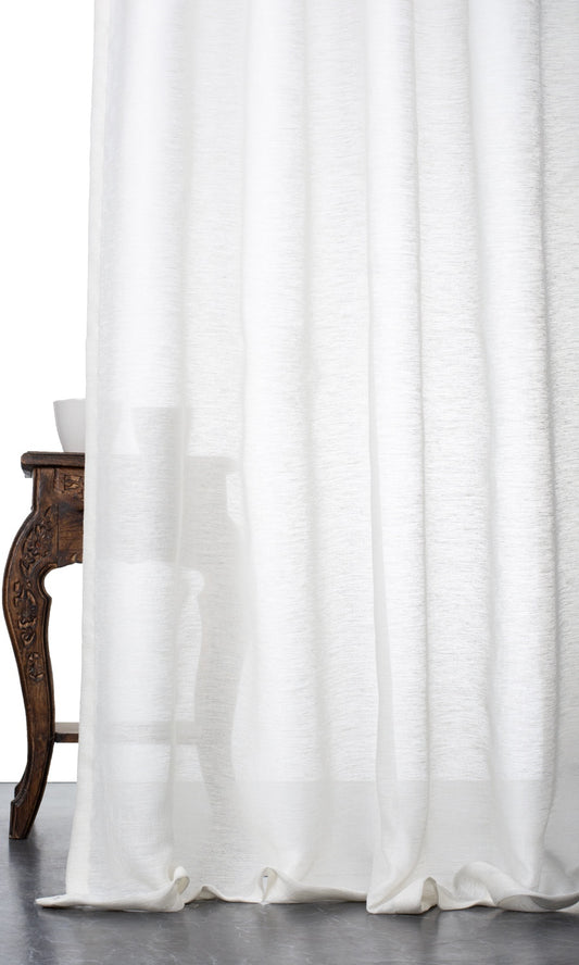 Plain Semi-Sheer Roman Shades (White)