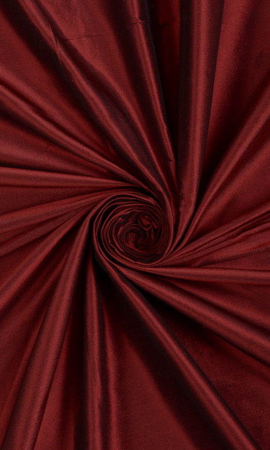 Shantung Silk Custom Home Décor Fabric By the Metre (Burgundy Red)