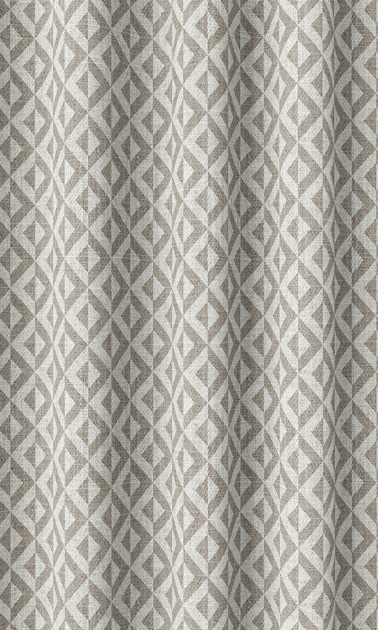 Modern Geometric Patterned Home Décor Fabric By the Metre (Grey/ White)