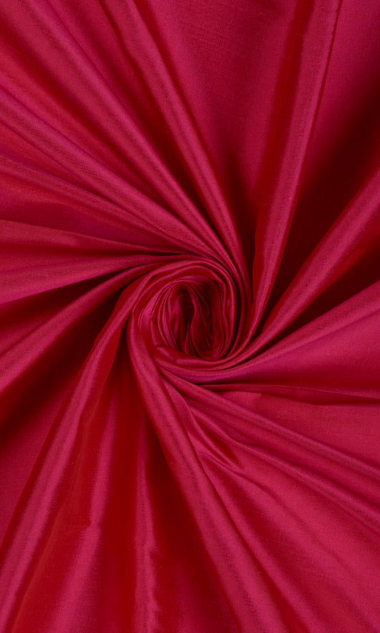 Shantung Silk Custom Home Décor Fabric By the Metre (Ruby Pink)