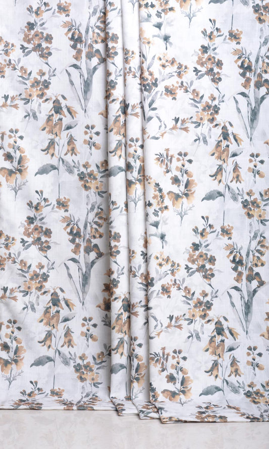 Floral Print Roman Shades (Beige/ Brown)