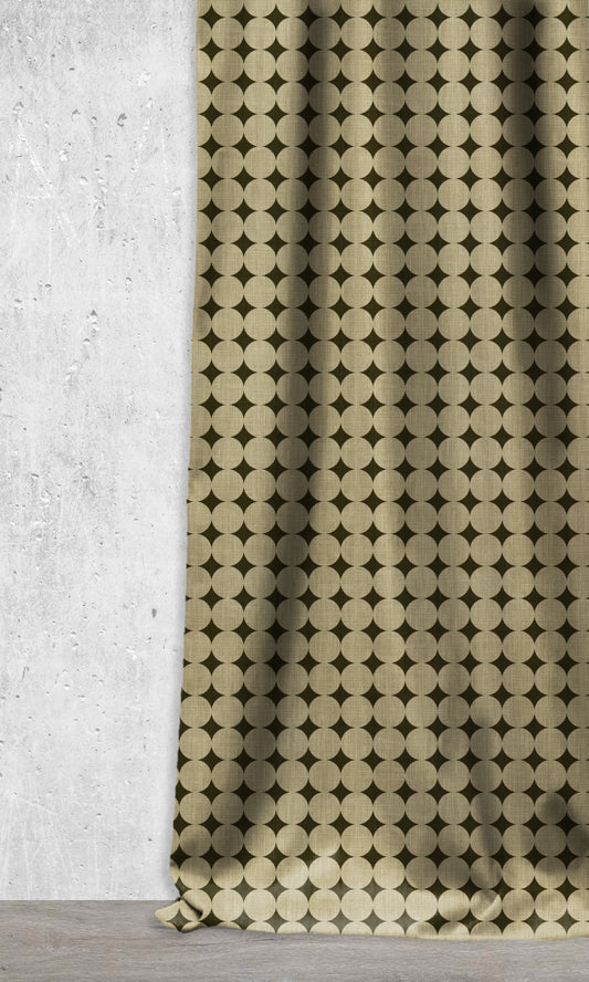 Modern Print Roman Shades (Black/ Khaki Brown)